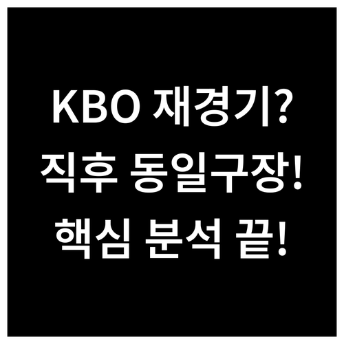 KBO 포스트시즌 무승부 재경기 '최..