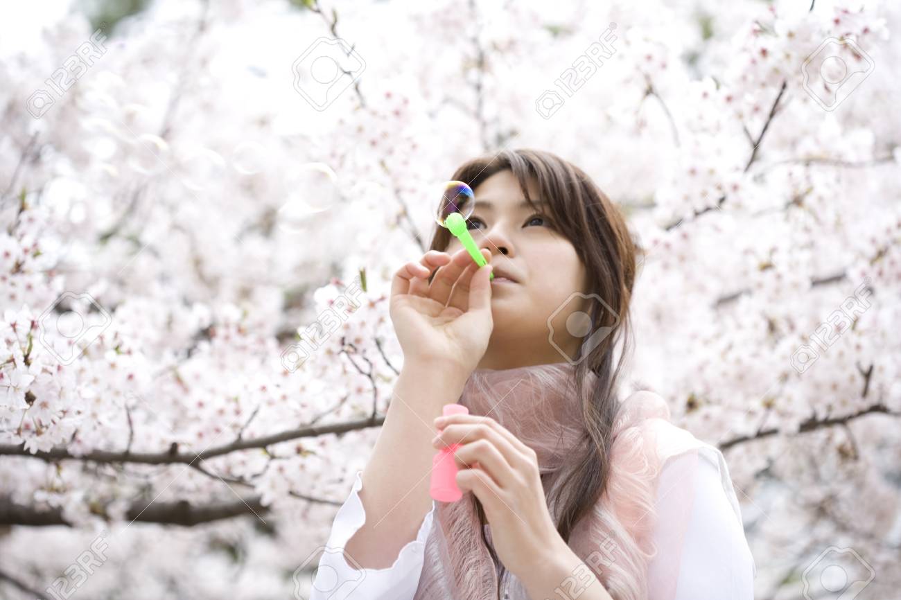 벚꽃과 여인사진