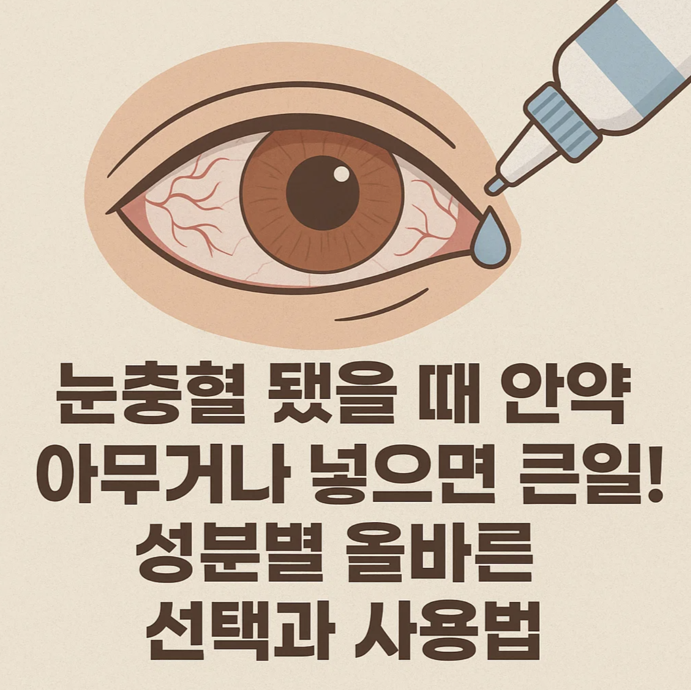 눈충혈 됐을 때 안약, 아무거나 넣으면 큰일! 성분별 올바른 선택과 사용법
