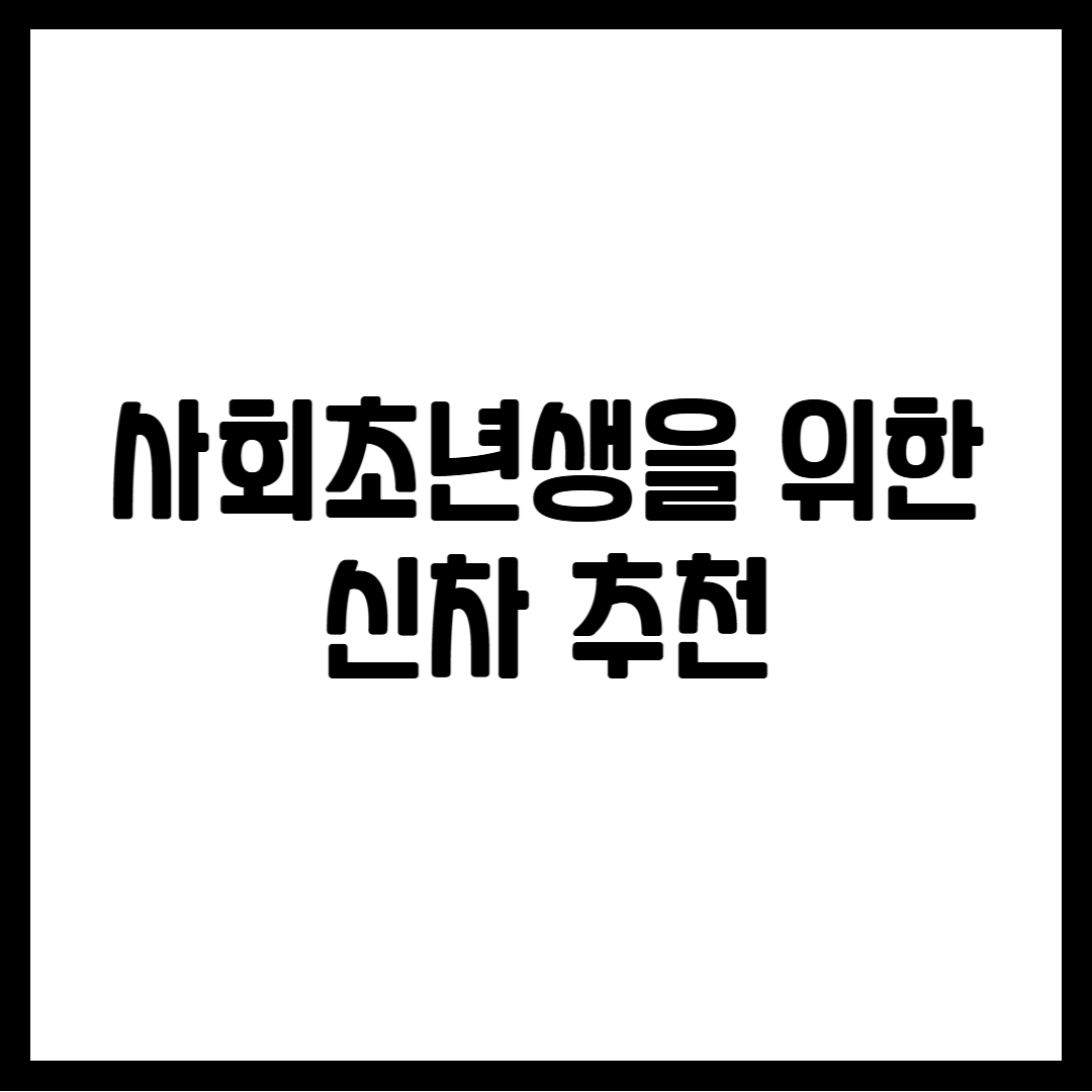 사회초년생을 위한 신차 추천
