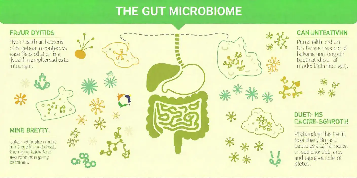 건강한 장내 마이크로바이옴 균형을 나타내는 그래픽