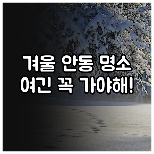 겨울 안동 가볼만한곳 TOP 5 명소..