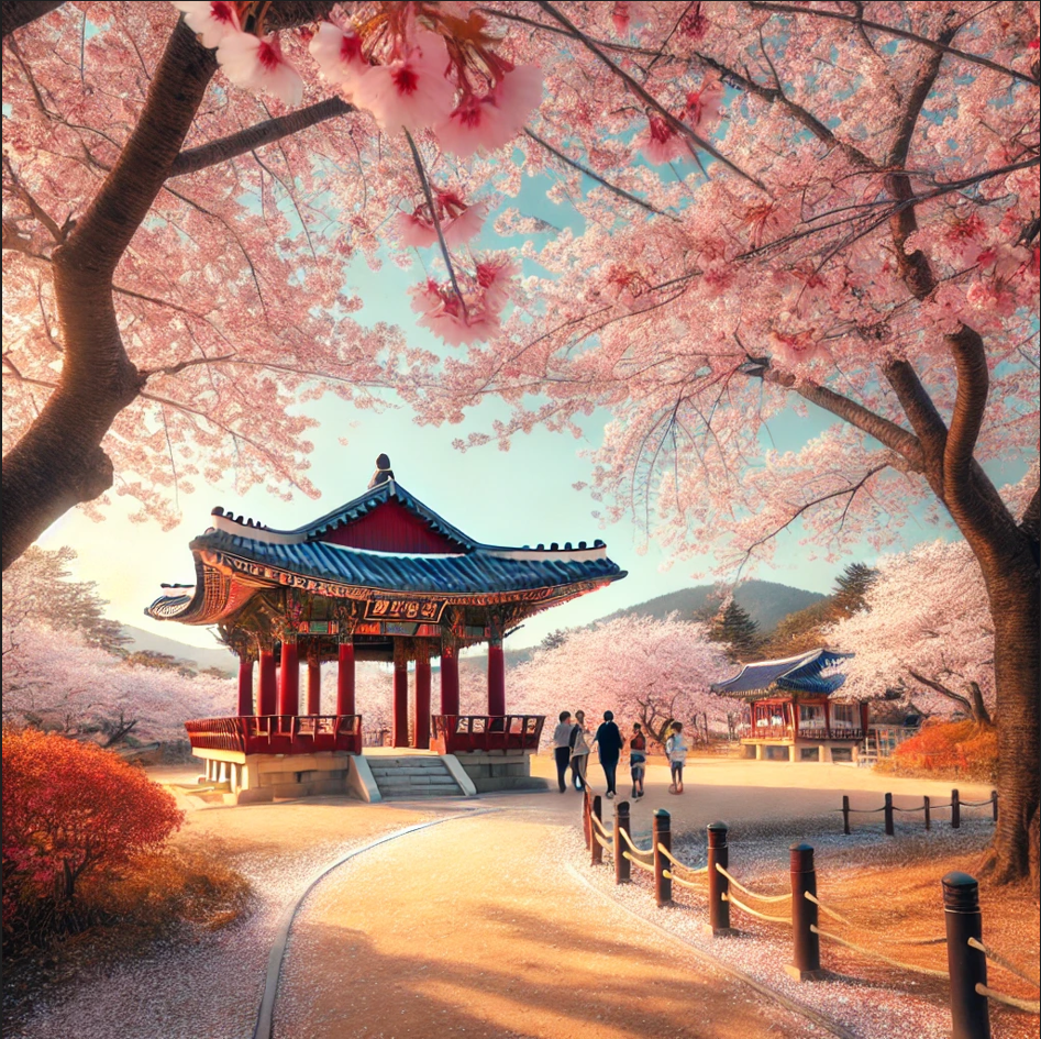 한국 벚꽃 풍경 사진