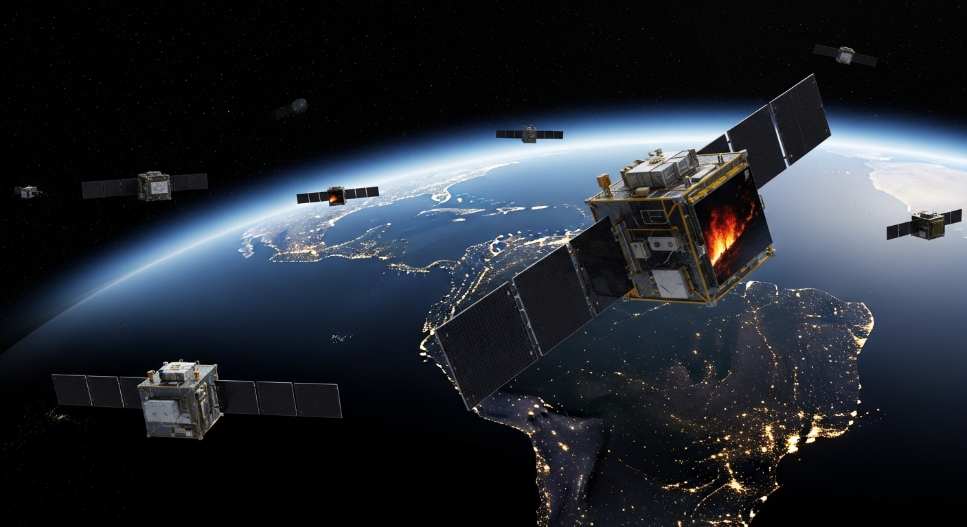 a fleet of smartphone-sized CubeSats circling the Earth