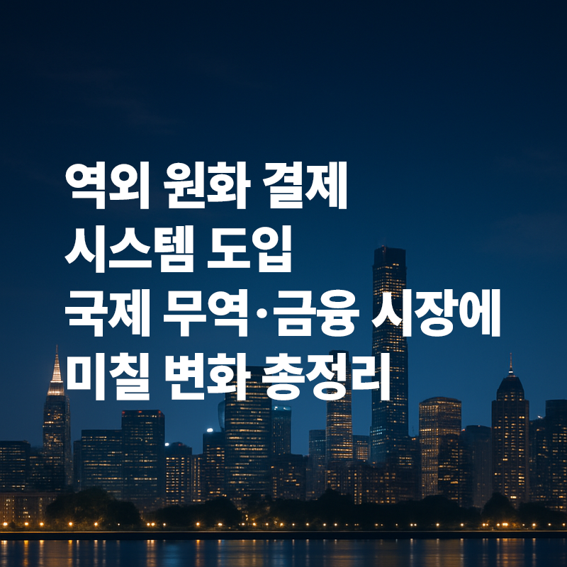 역외 원화 결제 시스템 도입, 국제 무역·금융 시장에 미칠 변화 총정리