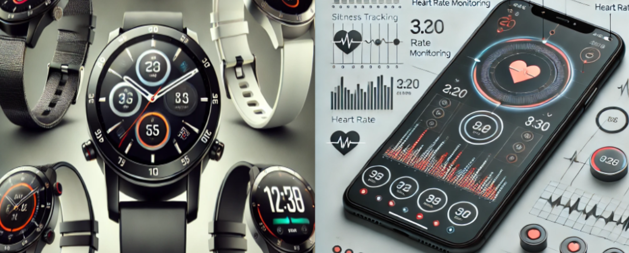 스마트워치와 AI 피트니스 앱 그림