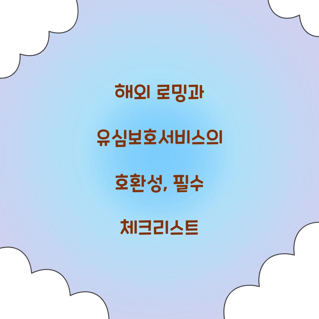 해외 로밍과 유심보호서비스의 호환성
