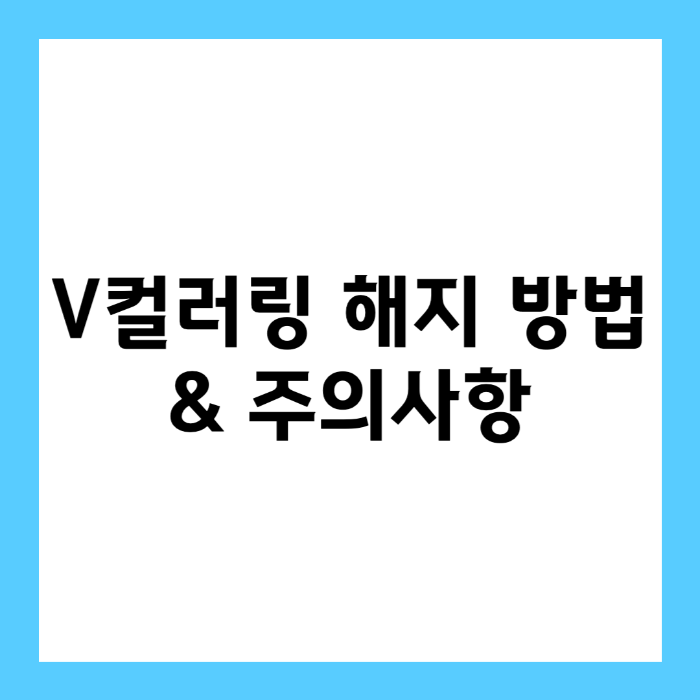 V컬러링 해지 방법 &amp; 주의사항