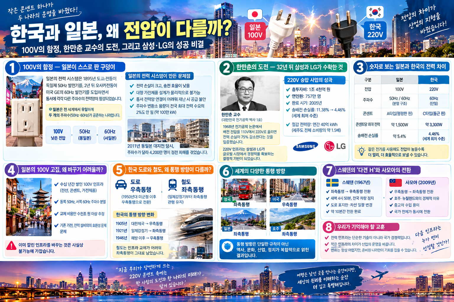한국과 일본, 왜 전압이 다를까?