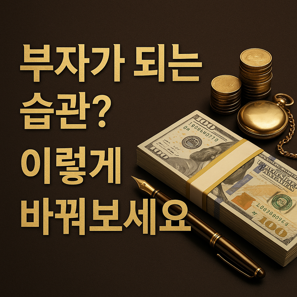 부자가 되는 습관 10가지 돈이 끌려오는 사람들의 비밀 루틴