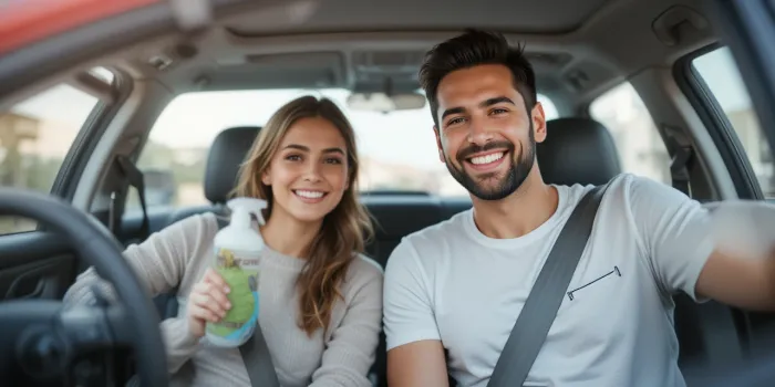 냄새 제거 후 웃으며 만족하는 사람들