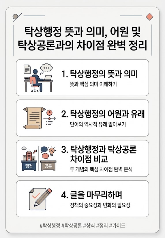 탁상행정 이란? 뜻 과 의미, 어원, 탁상공론 차이점 비교, 사용 및 적용 사례, 예시