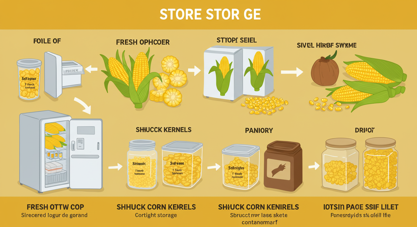 생옥수수 그대로 보관하는 법 (짧은 기간)