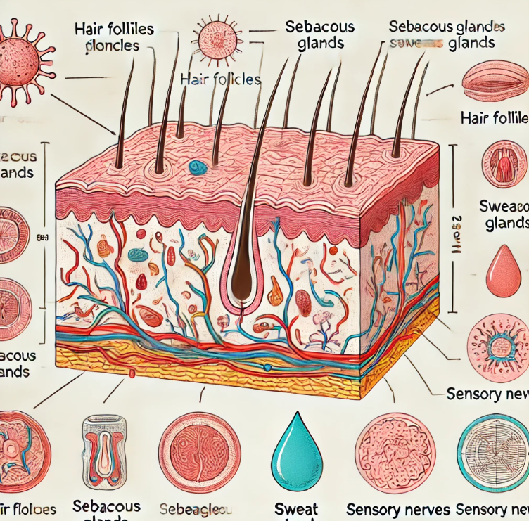 피부 구조와 역할 분석 관련 사진
