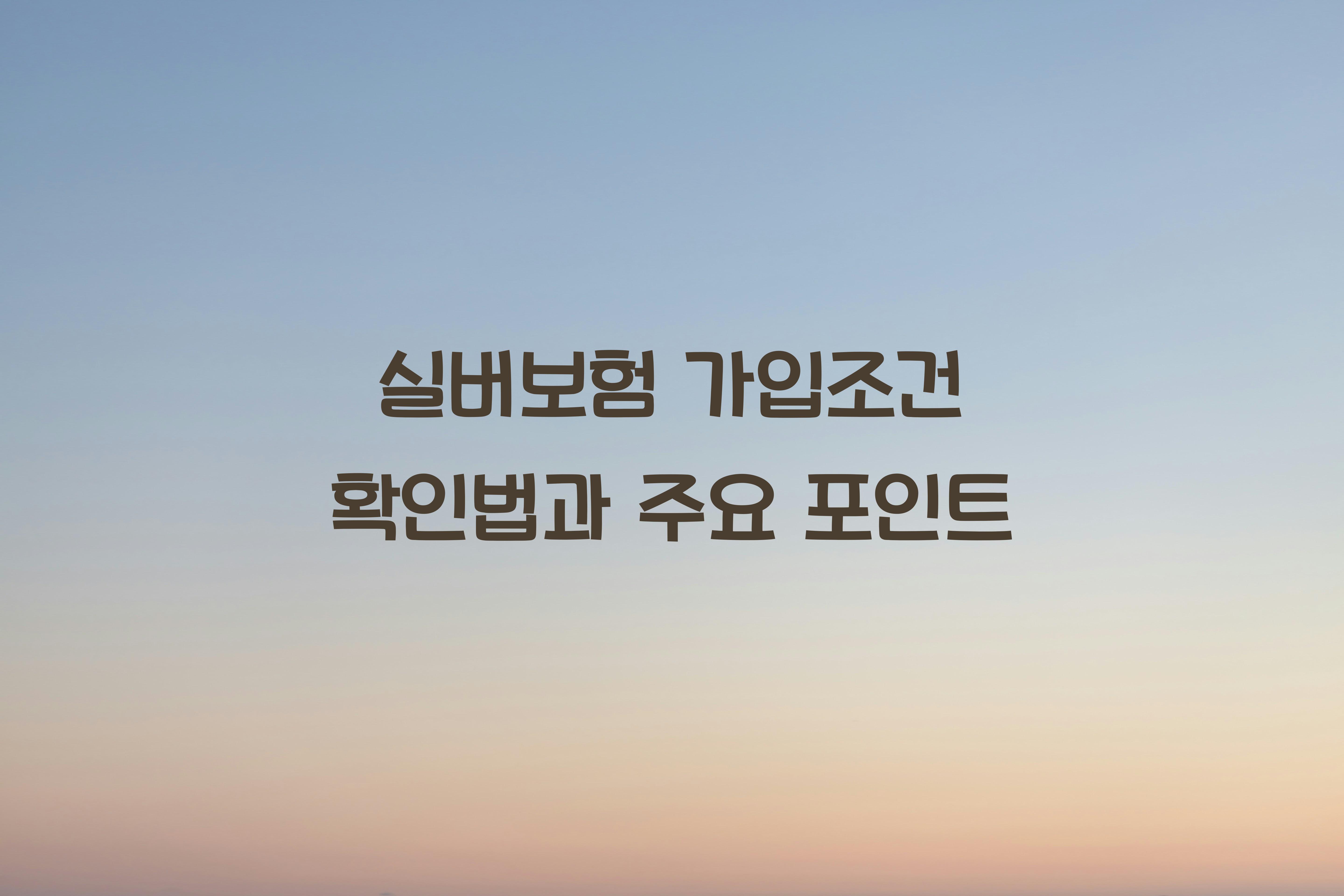 실버보험 가입조건