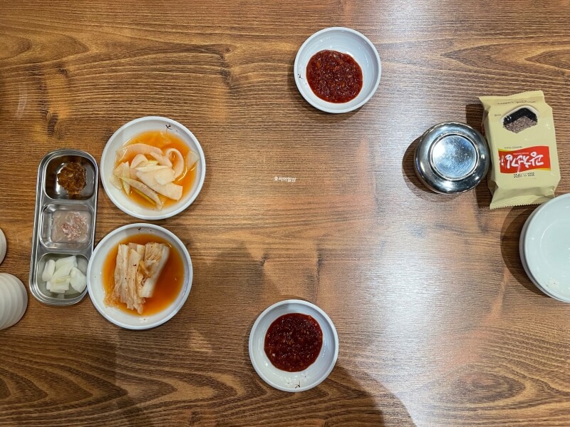 고양 스타필드 평양냉면 맛집 의평옥 - 기본 세팅