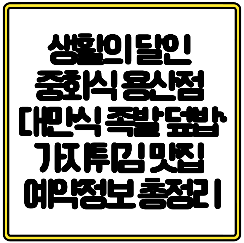 생활 대만요리의 달인 중화식 용산점 대만식 족발 덮밥&middot;가지튀김 맛집 예약정보 총정리