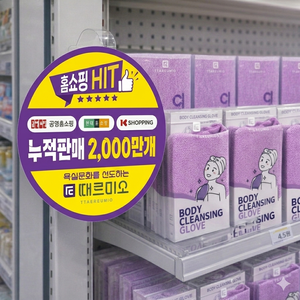 와블러 제작 후 마트 매대에 진열 모습