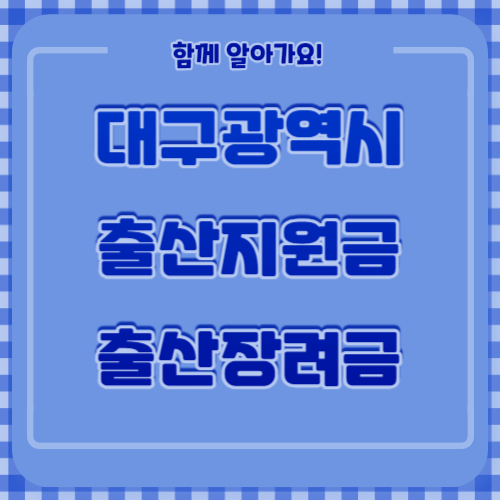 대구광역시출산지원금출산장려금