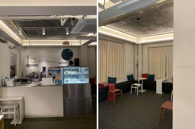 계산하는 곳 및 2~3인 앉을 수 있는 내부 모습