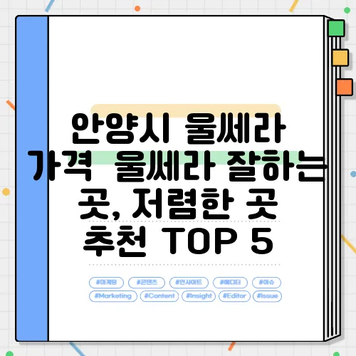 안양시 울쎄라 가격│울쎄라 잘하는 곳, 저렴한 곳 추천 TOP 5