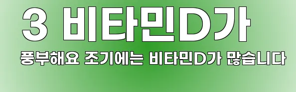  3 비타민D가 풍부해요 조기에는 비타민D가 많습니다