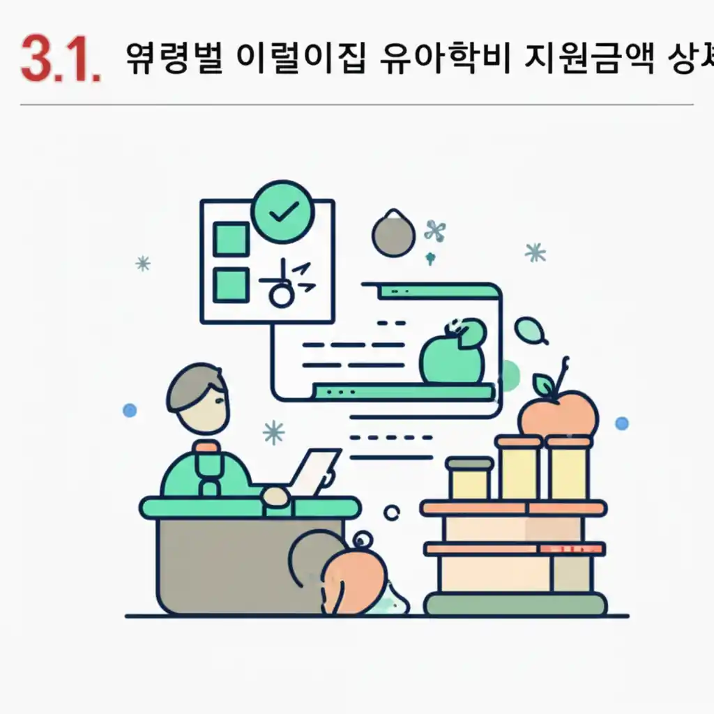 유치원 어린이집 유아학비 지원의 연령·시설별 상세 지원금액 정보 표