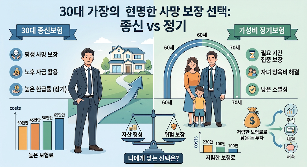 30대 종신보험 추천, 가성비 높은 정기보험과 비교 후 선택하기