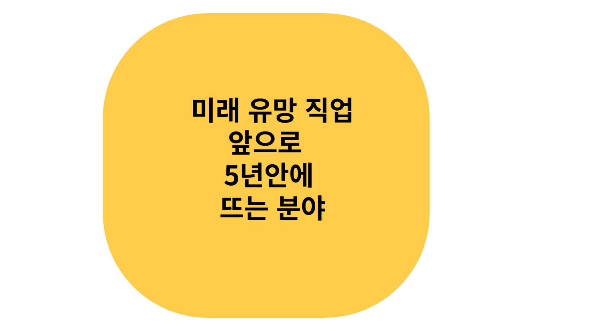 미래 유망 직업 추천