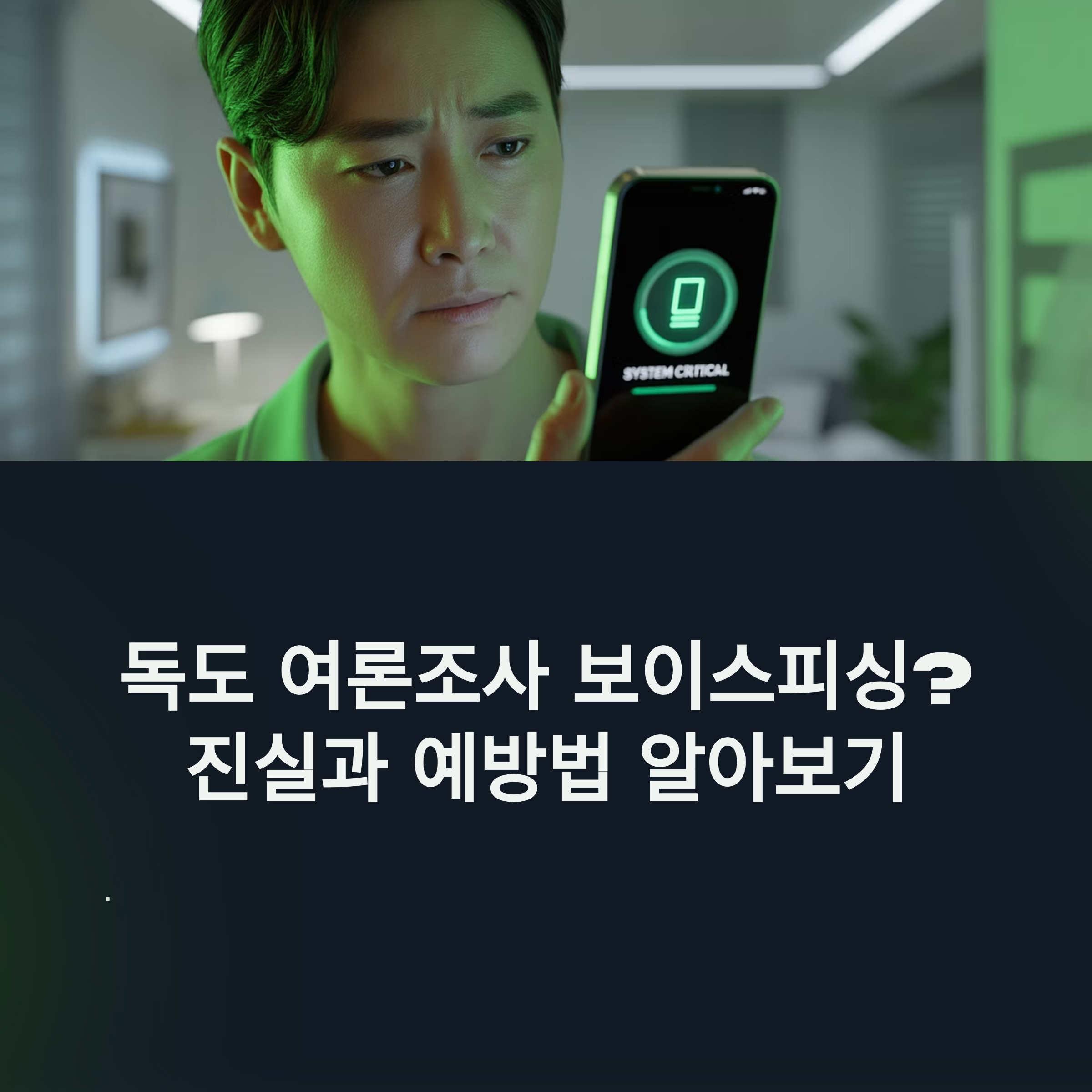 독도 여론조사 보이스피싱 사기 진실