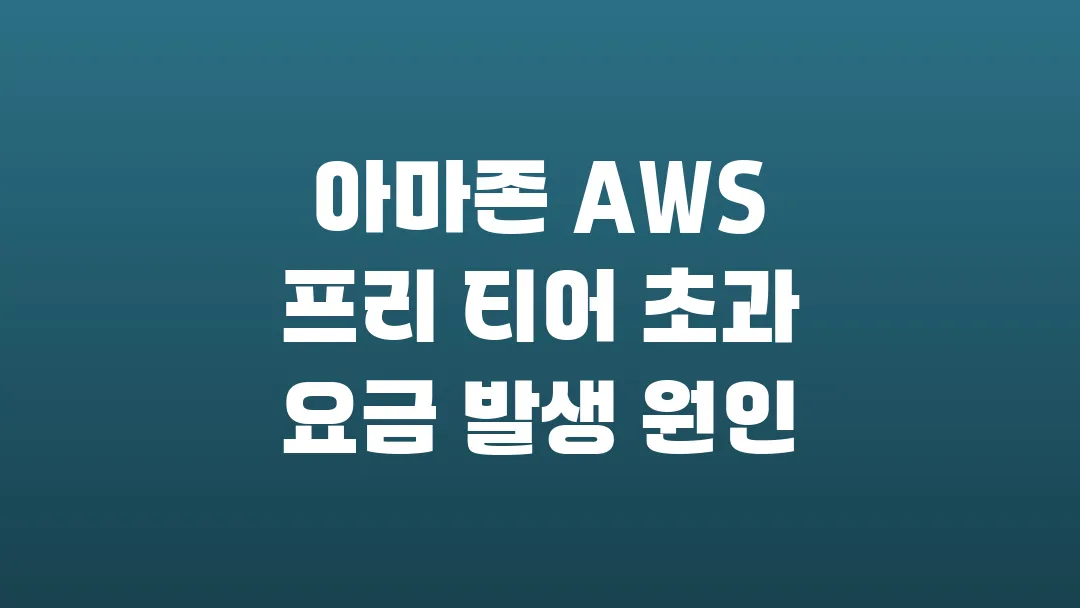 아마존 AWS 프리 티어 초과 요금 발생 원인 총정리
