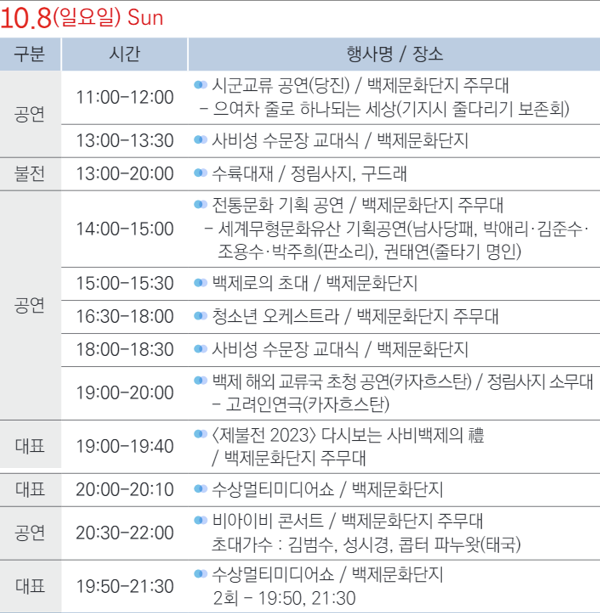 대백제전 공주, 부여 10월 축제 입장권 예약 방법