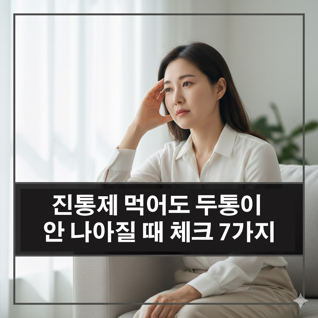 진통제 먹어도 두통이 안 나아질 때 체크 7가지