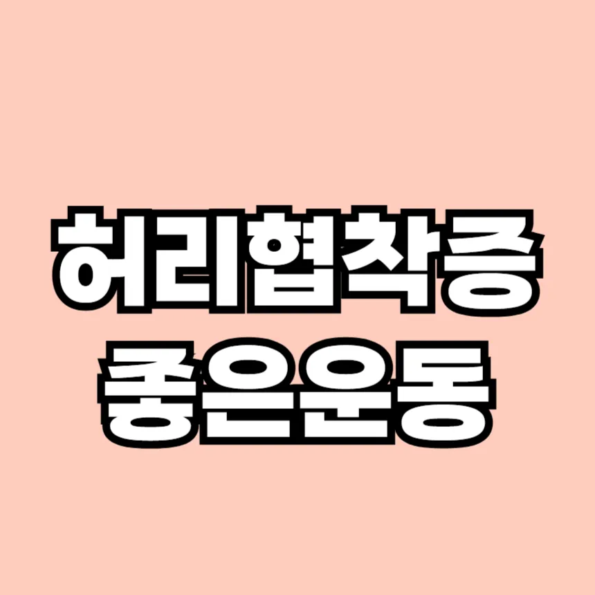 허리 협착증에 좋은 운동