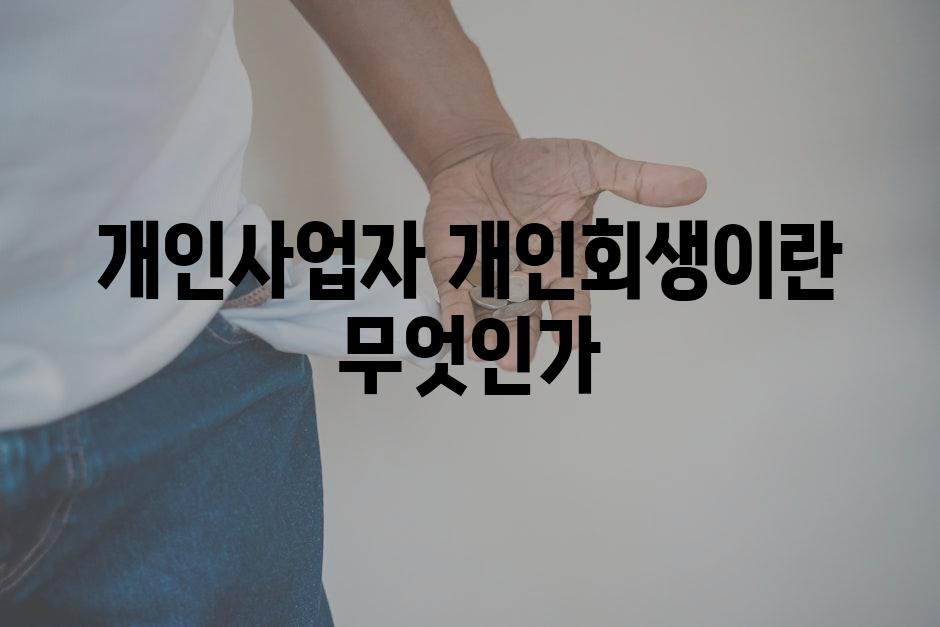 개인사업자 개인회생이란 무엇인가