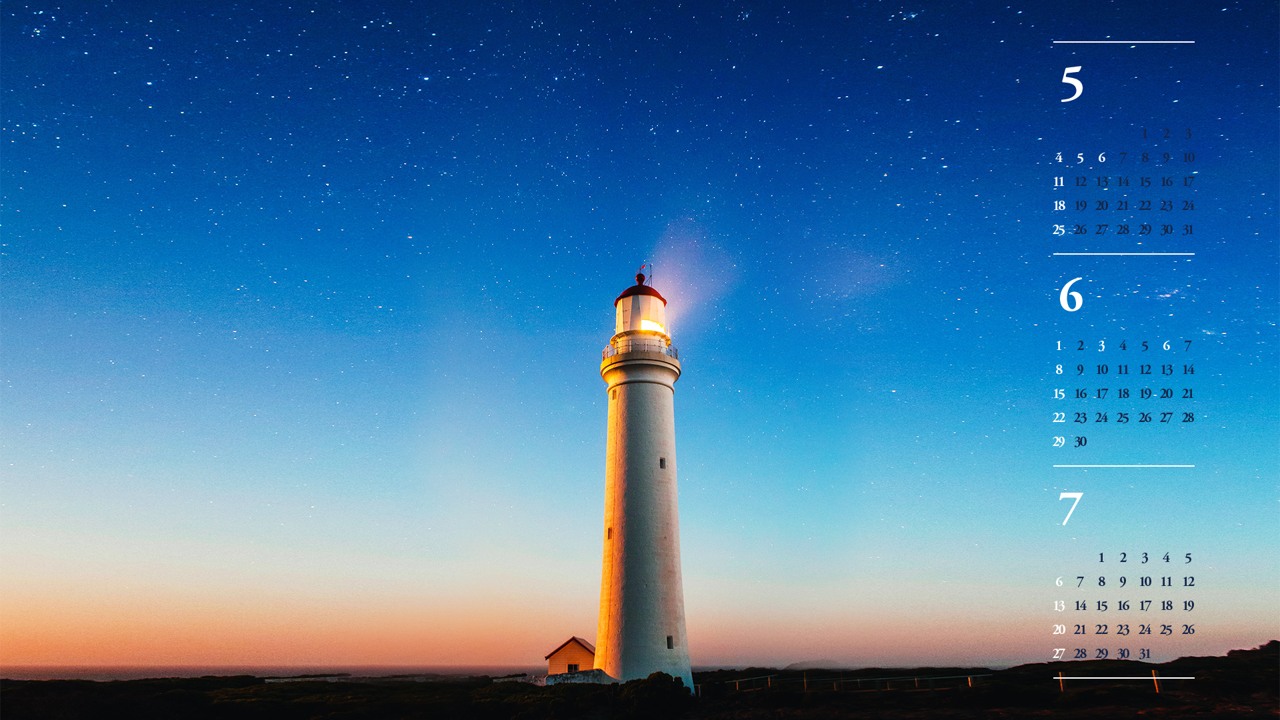 07 밤하늘과 등대 B - 2025년6월 노트북배경화면