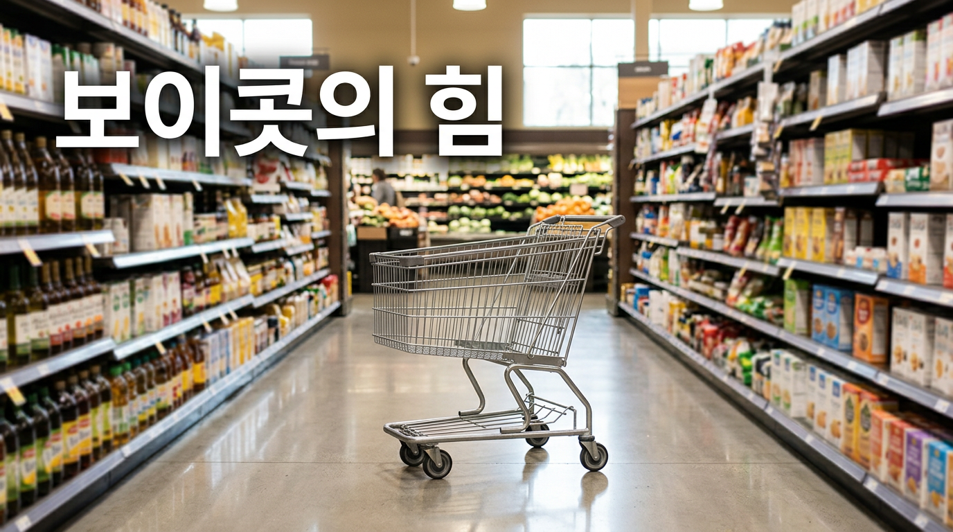 보이콧의 의미를 상징하는 텅 빈 쇼핑 카트 사진