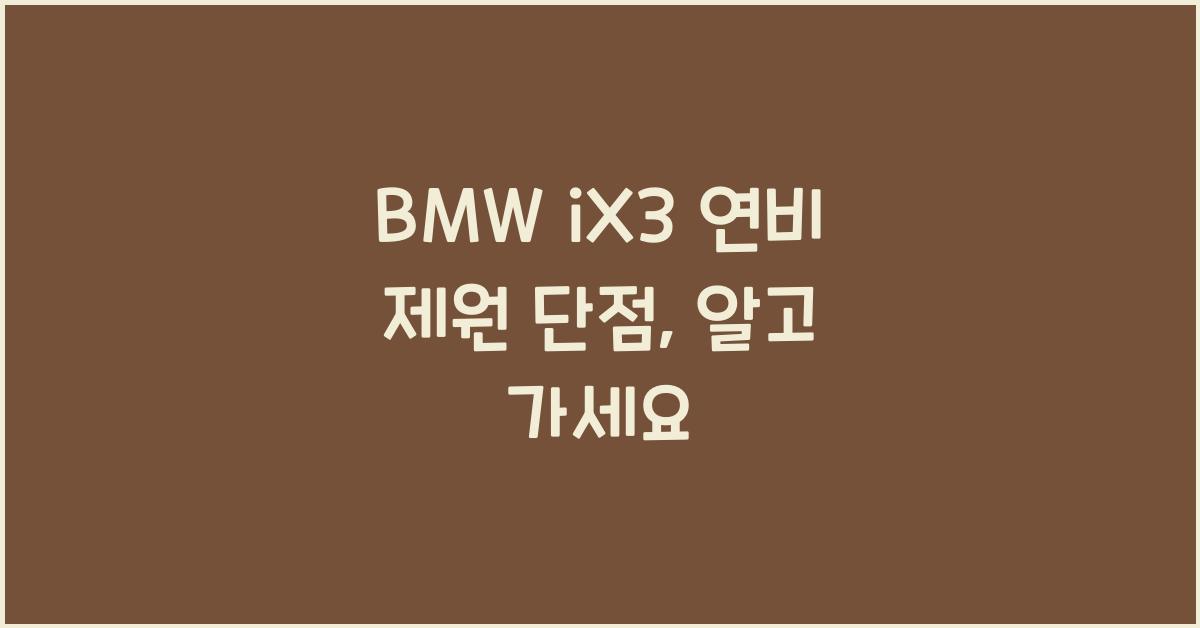 BMW iX3 연비 제원 단점