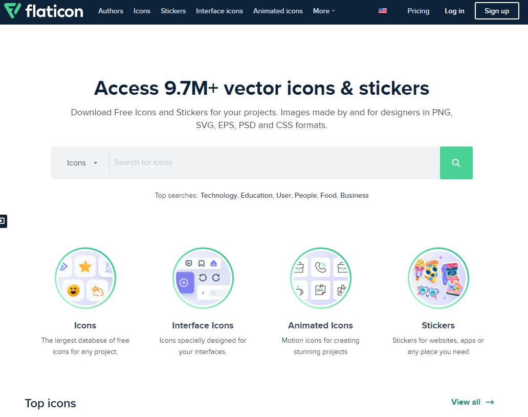 다양한 백터 아이콘을 다운로드 받을수 있는 플랫티콘 - flaticon