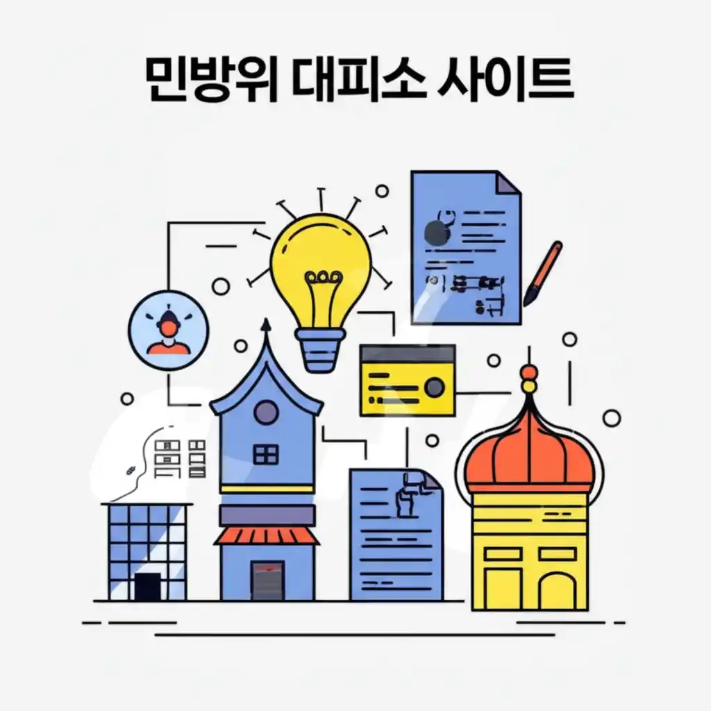 민방위 대피소 사이트 활용법을 결론 및 요약한 내용으로, 비상 상황 대비 정보를 시각적으로 강조합니다.