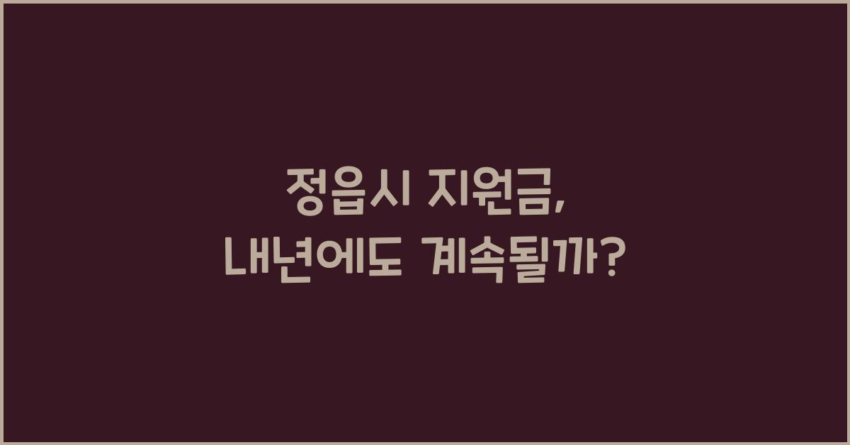 정읍시 지원금