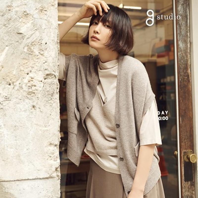 지스튜디오 23FW 캐시미어울 홀가먼트니트베스트