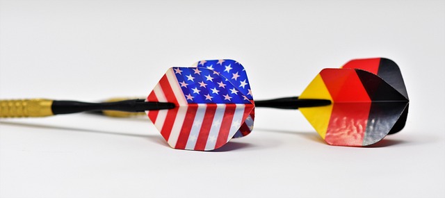 미국 , 독일 국기 상징 다트