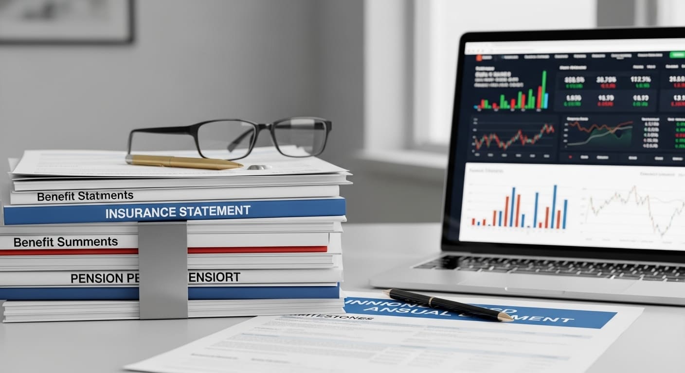 사망보험금 신청서를 작성하는 서류 장면 