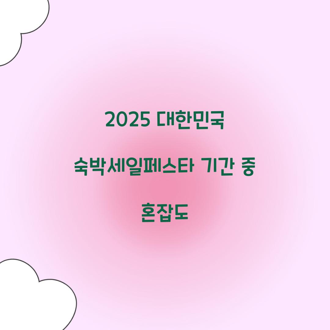 2025 대한민국 숙박세일페스타 기간 중 혼잡도