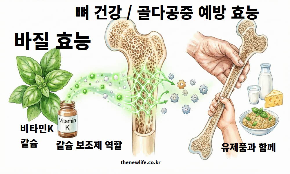 바질 효능 뼈 건강 골다공증 예방