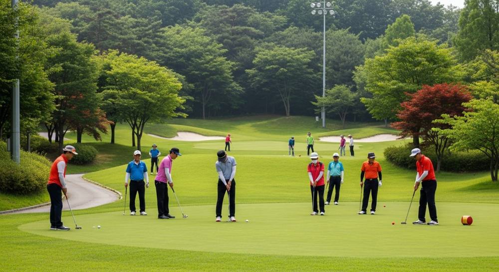 파크골프 를 즐기는 사람 사진