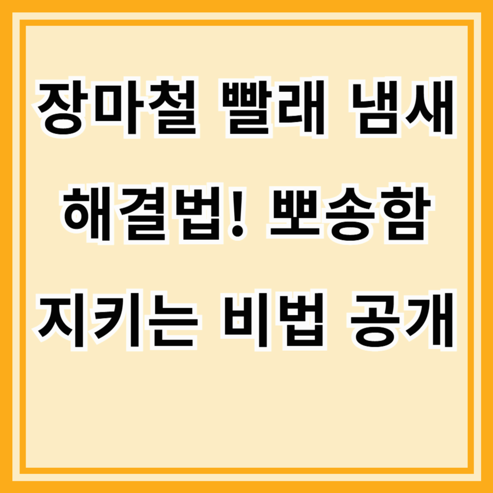 장마철 빨래 냄새 제거 꿀팁 총정리 ☔ 냄새 원인부터 예방법까지 완벽 정리!