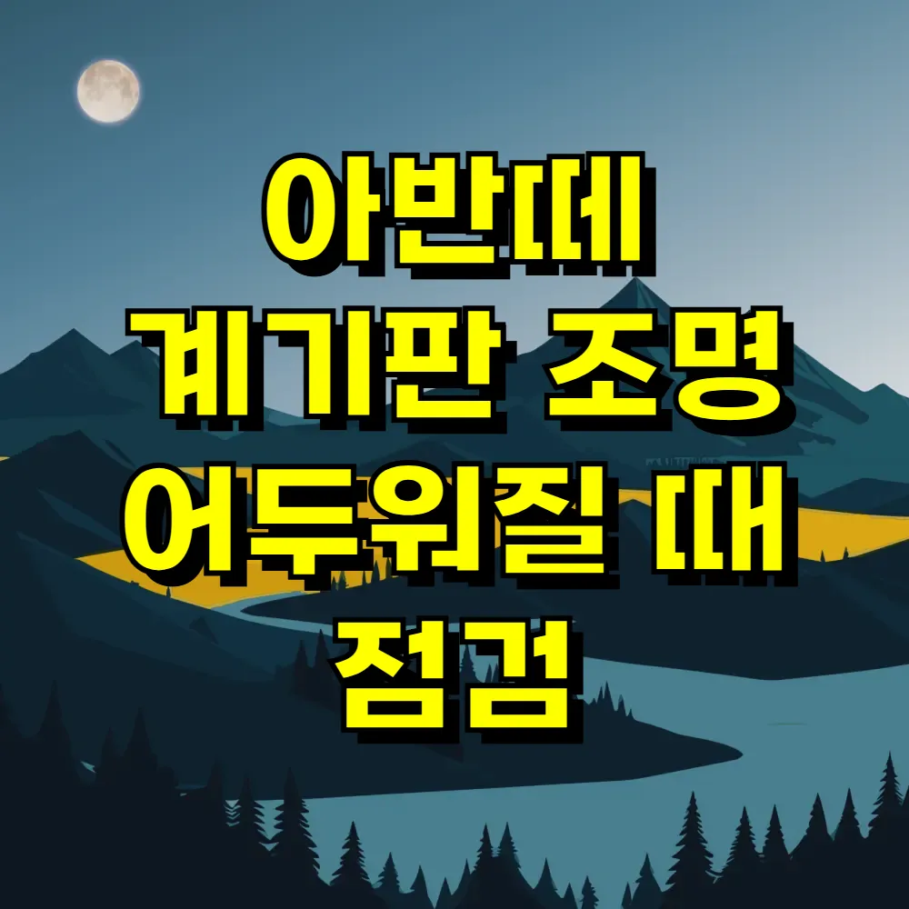 아반떼 계기판 조명 어두워질 때 점검