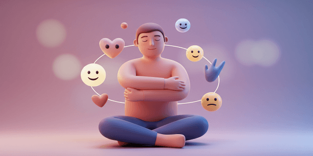 눈을-감고-다리를-꼬고-앉아-자신을-안고-있는-남자